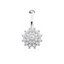 Piercing nombril dahlia cristaux