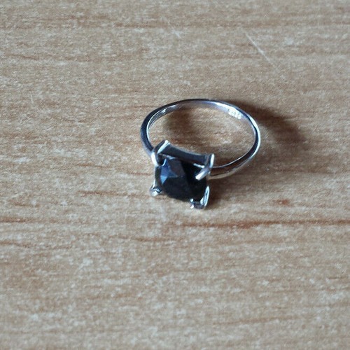 Bague argent cristal - en,
