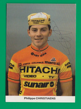 CYCLISME carte cycliste PHILIPPE CHRISTIAENS équipe HITACHI 1985 signée