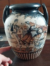 GRAND VASE CIBOURE BASQUE ANCIEN SIGNE P BERNE DE 26,5 CM GRES BASQUE DIAM 22 CM