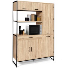 Buffet de cuisine avec colonne de rangement 120 CM DETROIT 6 portes + tiroir des