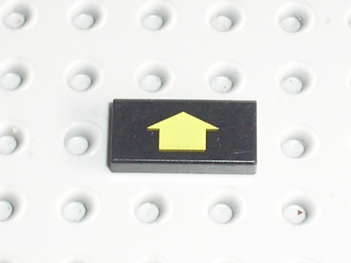 Lego tile with - with, arrow