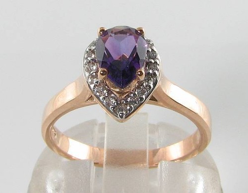 9ct rose améthyste - or,