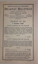 1926 CATALOGUE DE VENTE TARIFS