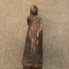 Ancienne Statue En Bois D Un Saint Chretien