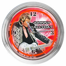 Horloge ronde néon Rouge Johnny Hallyday