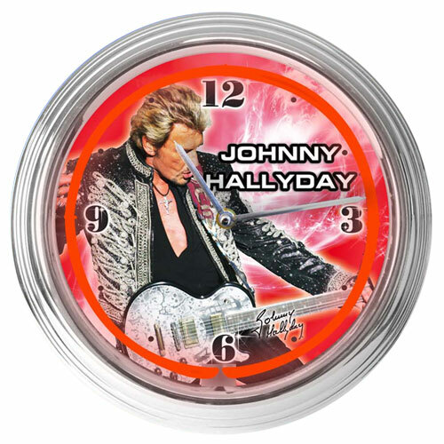 Horloge ronde néon rouge - horloge,