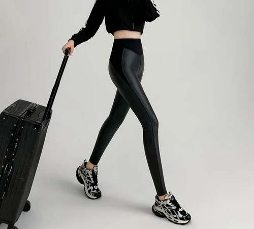 Pantalon femme colserré cuir - pantalon,