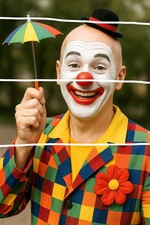 CIRQUE CLOWN PARAPLUIE    PHOTO FORMA 30X40 CM CREATION PERSONNEL  IA NU 26