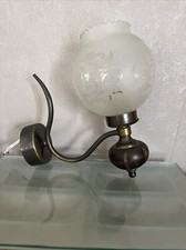 APPLIQUE BOULE VINTAGE - BRONZE et VERRE GIVRÉ - TRÈS BON ÉTAT
