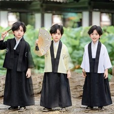 3-Piece Ensemble, Enfants Garçon Japonais Kimono Costume Hakama-Style Performant