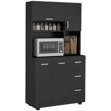 Armoire Cuisine HOMCOM Noir 4