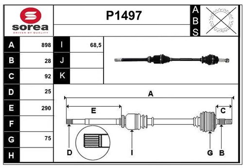 Arbre transmission snra - de,