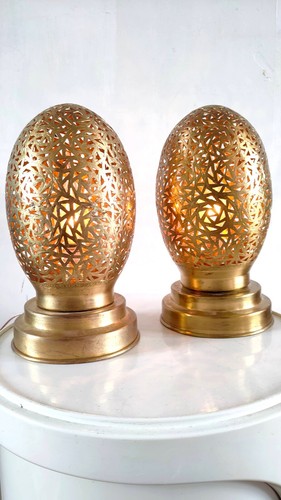 Paire lampes oeuf métal - lampes,