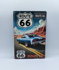 Plaque en métal Route 66 deco vintage retro moto panneau mural/NEUF