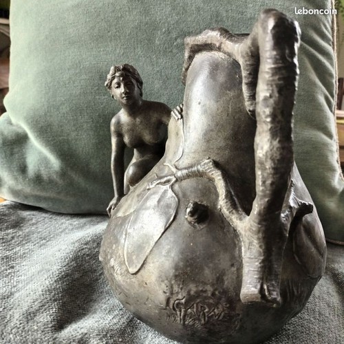 Cruche bronze fonte femme art - cruche,