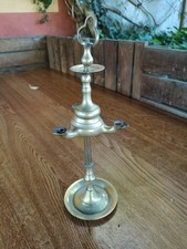 Ancienne lampe à huile en laiton 32 cm de haut