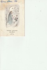 AA285 Ancien carte MENU  décor de Première Communion Jean-Claude 25 Mai 1958