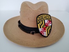 Hat, chapeau Maryland State Police USA + patch, original et vintage, bon état 