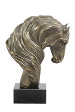 Cheval frison II tête de cheval sur du marbre Art-Dog