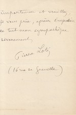 LOTI (Pierre). Lettre