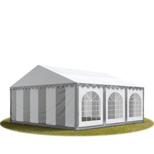 Tonnelle Barnum tente de réception 6x6 m Bâche PVC gris-blanc