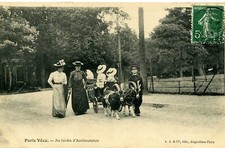 CPA PARIS VECU 16e Jardin d'Acclimatation Attelages de chèvres BOIS BOULOGNE1908
