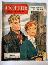 a)Lot de 4 Magazines féminin "A tout coeur secret de la riviera" année 1955