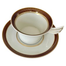Tasse Versace Rosenthal modèle médaillon méandre marron - tasse à thé