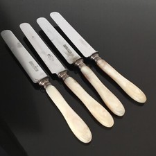 4 Couteaux Nacre Anciens fin XIXè Victorian Mother Of Pearl Knives