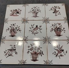 Lot de 9 carreaux anciens de