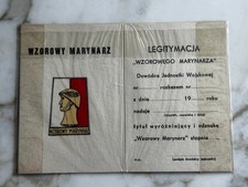 POLOGNE DIPLÔME " ODZNAKA WZOROWY MARYNARZ " VIERGE NON DÉCERNÉ