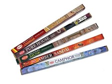 5 encens découverte :  Santal, Maison pure, Musc, Camphre, Ambre-Santal