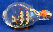 Vintage Bateau à voile dans une bouteille Verre Voilier Sailing boat in a bottle