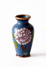 Vase Cloisonné En Fil De Cuivre Chinois Oriental Ancien H.5 Cm