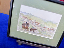 aquarelle Corse,Vivario,signée,205x140mm,encadrée,Marie Louise