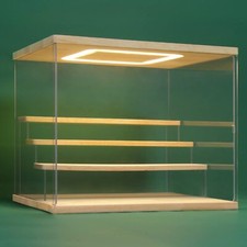 Vitrine Acrylique /Vitrine Exposition LED-Boîte Vitrine Transparent Anti-pous...