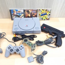 Console PS1 japonaise avec manettes Gun 2 et 3 jeux SONY P110 * TARIF US PAYÉ