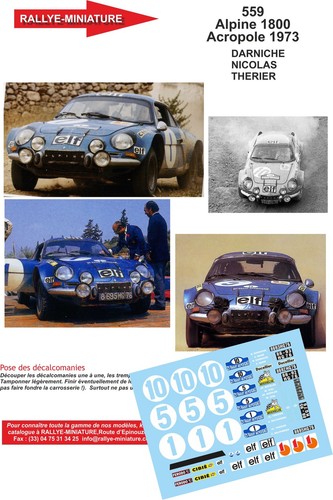 Decals ref 0559 alpine - decals, 1/43