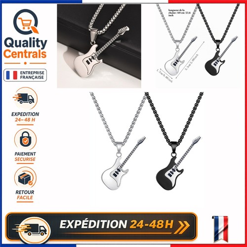 Collier pendentif guitare - , x2