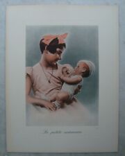 GRAVURE COULEUR 1950 FILLETTE