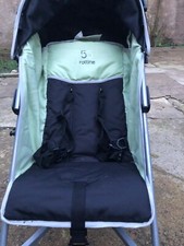 Poussette enfant 55 Trottine bleu/vert avec housse de protection