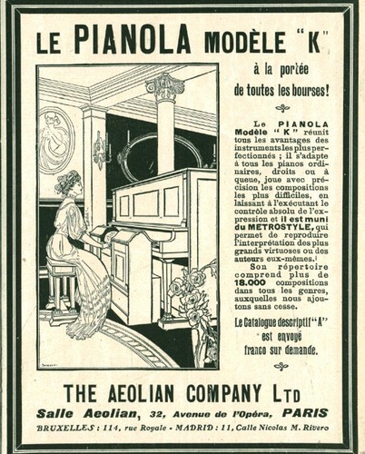 Publicité ancienne piano