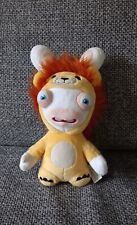 C3 Doudou Peluche LAPIN CRETIN déguisé LION Jaune Marron Blanc 25cm Neuf