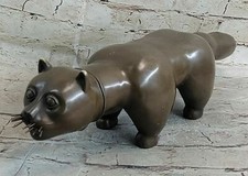 Fonte Bronze Botero Chat Art Statue Sculpture Moderne Abstrait Figurine Décor