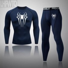 Sous vêtement homme ski snow thermique spiderman tenue fitness combinaison sport
