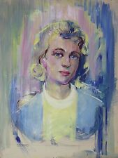 A.C.A. FREMAUX (?-1989) Peintre Suisse Portrait de Jeune Femme Vers 1950