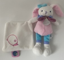 5593🌟EXCELLENT ÉTAT Doudou Mouchoir Lapin Baby Nat Babynat Berry Rose Hérisson