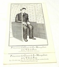 Gravures anciennes poinçonneur chemin de fer ville Paris aux choix issues livr