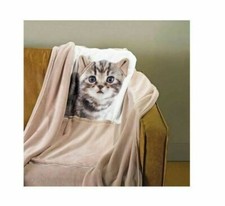 Coussin plaid chat 2 en 1